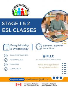 Stage 1 & 2 ESL Classes @ Portage Learning & Literacy Centre