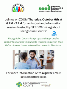 Recognition Counts: Information Session via ZOOM @ Portage Learning & Literacy Centre
