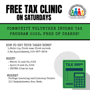 Free Tax Clinics @ Portage Learning & Literacy Centre