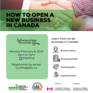 Information Session: How To Open A New Business In Canada @ Portage Learning & Literacy Centre