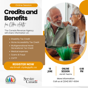 Credits and Benefits for Older Adults by CRA @ Online Session