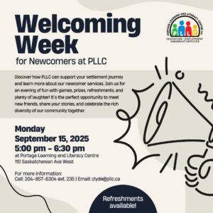 Welcoming Week for Newcomers @ Portage Learning and Literacy Centre