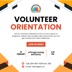 Volunteer Orientation @ Portage Learning and Literacy Centre