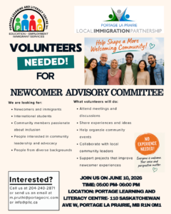 Newcomer Advisory Committee - Volunteers Needed! @ Portage Learning and Literacy Centre